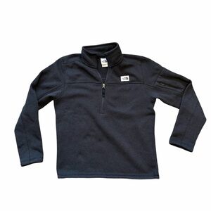 North Face Gordon Lyons Jacket Mens Medium Black 1/4 Zip Fleece Pullover Sweater
